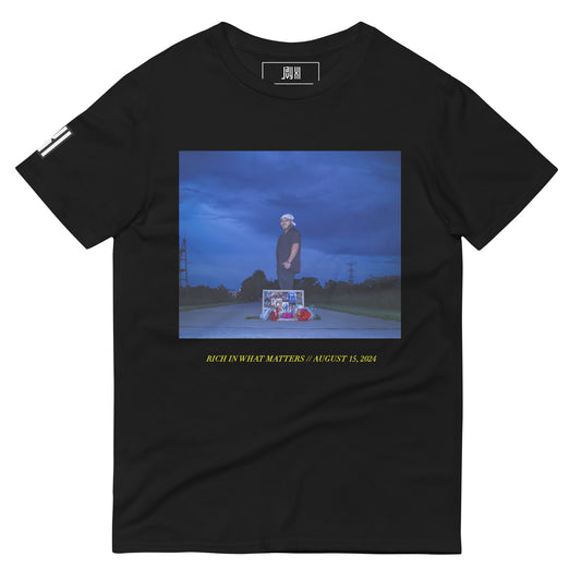 RICH IN WHAT MATTERS TEE -  (BLACK)